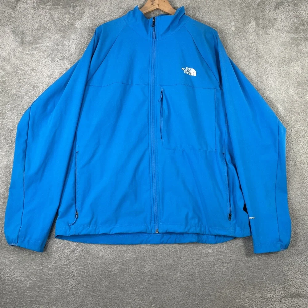 The North Face Nimble Jacket Mens 2XL Blue WindWall Softshell Full Zip Hiking